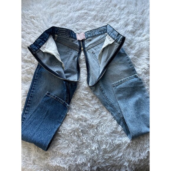 REVICE Women's Wraparound Zip Two Tone Denim Jeans Size 27 - Picture 5 of 9